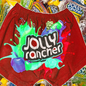 Red Jolly Rancher Ladies Booty Shorts